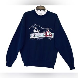 Gopher Sport Womens L Vintage 1990’s Navy Guardian Angels Christmas Sweatshirt